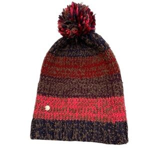 Modena Cozy Multicolor Knit Beanie with Pom Pom, OS